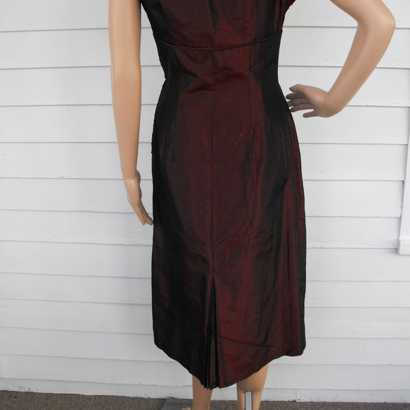 60s Red Cocktail Dress Evening Party Vintage XS - Picture 6 of 7